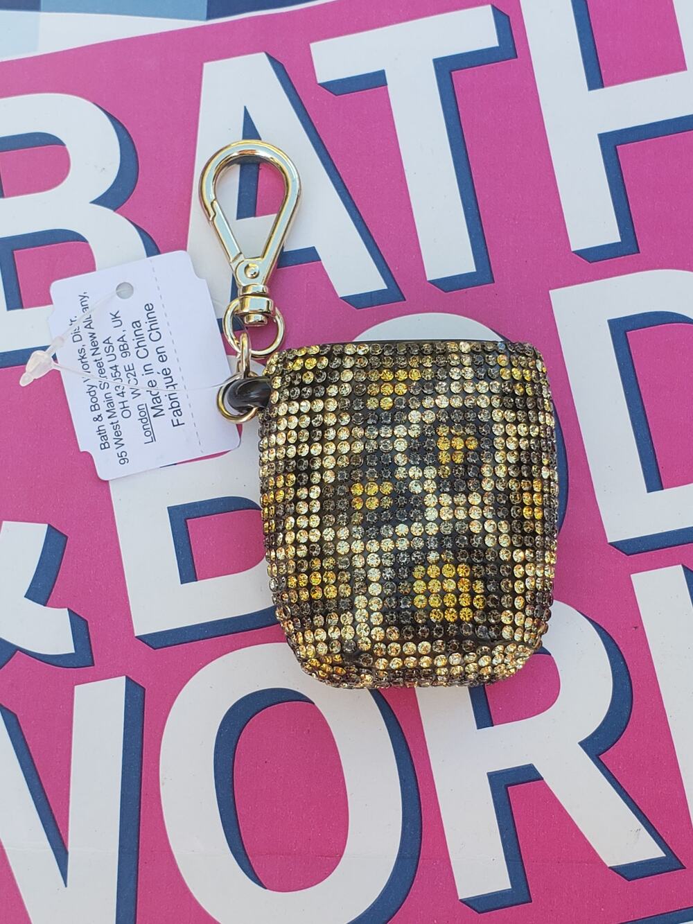 BBW Cheetah Gems Keychain PocketBac Holder Backpack Purse Bag Luggage Keychain